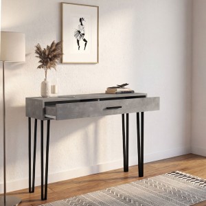 Κονσόλα Rochel χρώμα γκρι σκυροδέματος 120x35x89,8εκ.