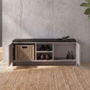 Παπουτσοθήκη Verly χρώμα γκρι σκυροδέματος 110x33,2x43εκ.