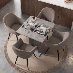 Τραπέζι Allos χρώμα γκρι σκυροδέματος 75x75x77εκ.