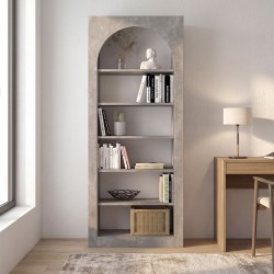 Βιβλιοθήκη Voila χρώμα γκρι σκυροδέματος 74x35x180εκ.