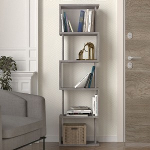 Βιβλιοθήκη Alvina χρώμα γκρι σκυροδέματος 45x19,6x158,8εκ.