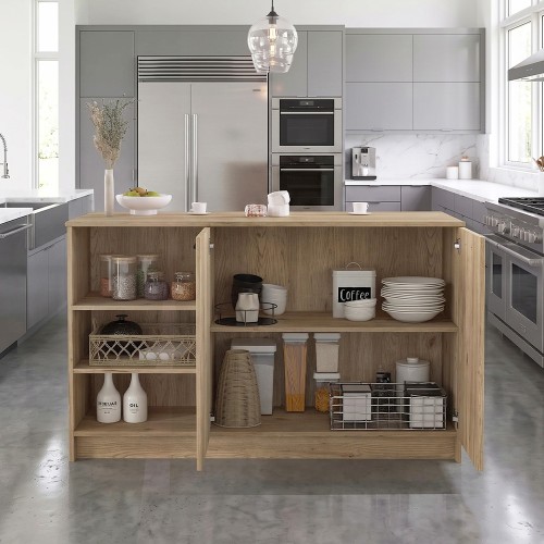 Τραπέζι - Πάγκος κουζίνας Peres χρώμα sepet oak 150x70x91,8εκ.