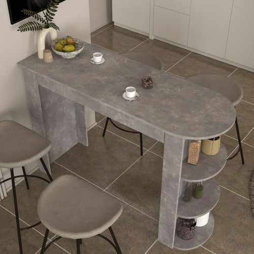 Τραπέζι μπαρ Vigne χρώμα γκρι σκυροδέματος 150x51,6x101,8εκ.