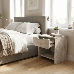 Κομοδίνο Mida χρώμα travertine 45x40x52εκ.
