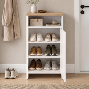 Παπουτσοθήκη - Ντουλάπι Talsa χρώμα λευκό - sapphire oak 50x35,3x86εκ.