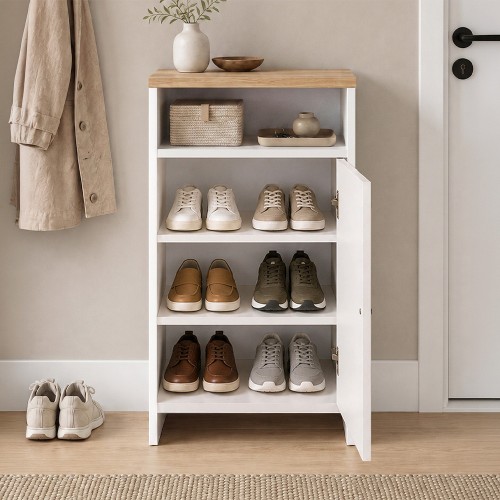 Παπουτσοθήκη - Ντουλάπι Talsa χρώμα λευκό - sapphire oak 50x35,3x86εκ.