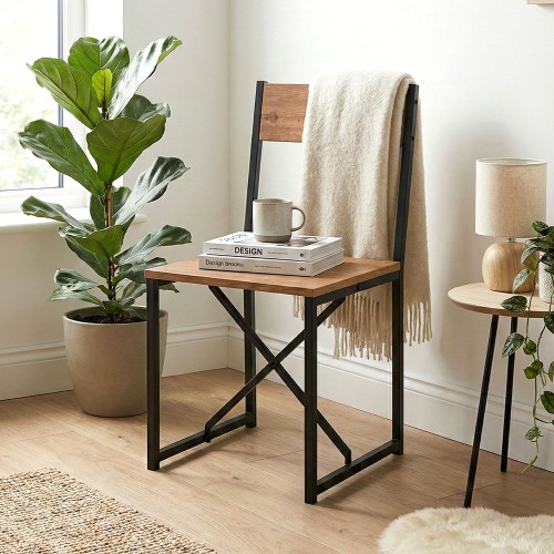 Καρέκλα τραπεζαρίας Maysa χρώμα μαύρο - pine oak 40,2x42,5x84,7εκ.