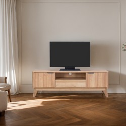 Έπιπλο Τηλεόρασης Hamea Mdf Σε Φυσική Απόχρωση 145X39,5X49Εκ