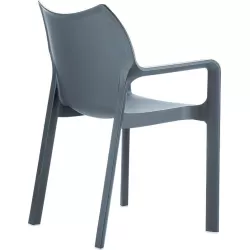 DIVA DARK GREY ΠΟΛΥΘΡΟΝΑ ΠΟΛ/ΝΙΟΥ 57X53X84εκ.