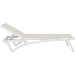 PACIFIC ΞΑΠΛΩΣΤΡΑ WHITE/TAUPE ΠΟΛ/ΝΙΟΥ 193X68X35εκ.