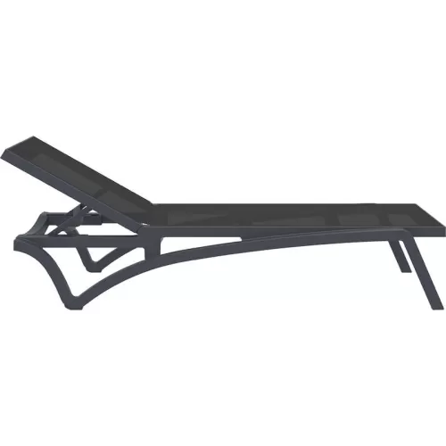 PACIFIC ΞΑΠΛΩΣΤΡΑ DARK GREY/BLACK ΠΟΛ/ΝΙΟΥ 193X68X35εκ.