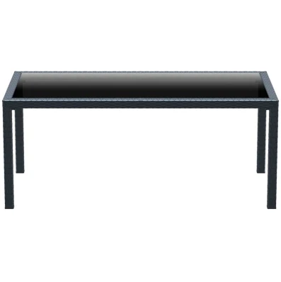 TAHITI DARK GREY 180Χ94Χ75εκ. ΤΡΑΠΕΖΙ ΜΕ ΤΖΑΜΙ ΠΟΛ/ΝΙΟΥ