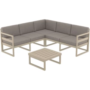 MYKONOS ΓΩΝΙΑ SET TAUPE/ΜΑΞ. BEIGE ΠΟΛ/ΝΙΟΥ (+ΤΡΑΠ.65εκ.)