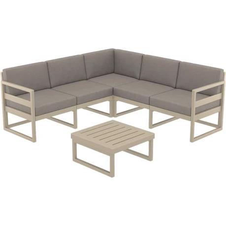 MYKONOS ΓΩΝΙΑ SET TAUPE/ΜΑΞ. BEIGE ΠΟΛ/ΝΙΟΥ (+ΤΡΑΠ.65εκ.)