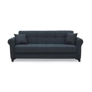 AZUR DARK GREY ΥΦΑΣΜΑ 3ΘΕΣΙΟΣ ΚΑΝΑΠΕΣ/ΚΡΕΒΑΤΙ ΜΕ ΑΠΟΘ.ΧΩΡΟ 210X80X75εκ.