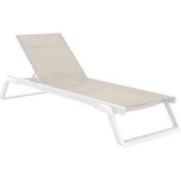 TROPIC ΞΑΠΛΩΣΤΡΑ WHITE/TAUPE ΑΛΟΥΜ-ΠΟΛ/ΝΙΟΥ 210X72X31εκ.
