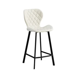 Σκαμπό Μπάρ 2τμχ Martin 66εκ. Off White Ύφασμα 45x49x66-98εκ.