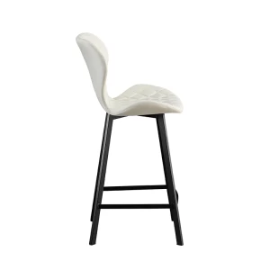 Σκαμπό Μπάρ 2τμχ Martin 66εκ. Off White Ύφασμα 45x49x66-98εκ.