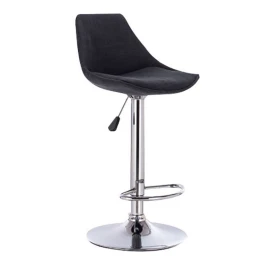 Σκαμπό Μπάρ 2τμχ Bar88 Black/Grey Ύφασμα 38x46x105εκ.
