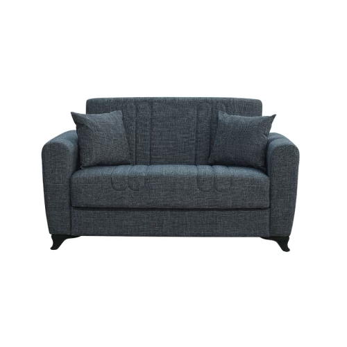 MELINA DARK GREY ΥΦΑΣΜΑ 2ΘΕΣΙΟΣ ΚΑΝΑΠΕΣ/ΚΡΕΒΑΤΙ ΜΕ ΑΠΟΘ.ΧΩΡΟ 150Χ80Χ75εκ.