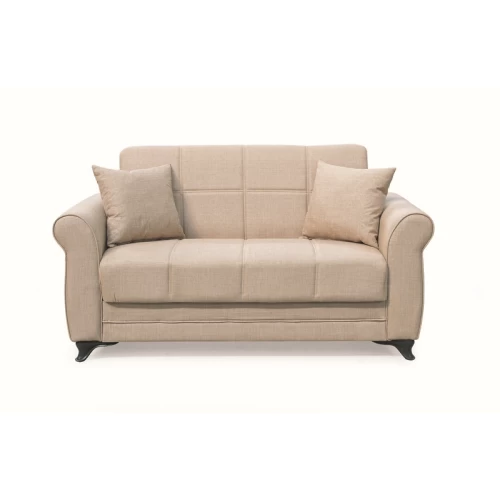 LENA LIGHT BROWN ΥΦΑΣΜΑ 2ΘΕΣΙΟΣ ΚΑΝΑΠΕΣ/ΚΡΕΒΑΤΙ ΜΕ ΑΠΟΘ.ΧΩΡΟ 150Χ80Χ75εκ.