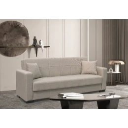ROVER LIGHT BROWN ΥΦΑΣΜΑ 3ΘΕΣΙΟΣ ΚΑΝΑΠΕΣ/ΚΡΕΒΑΤΙ ΜΕ ΑΠΟΘ.ΧΩΡΟ 210X80X75εκ.