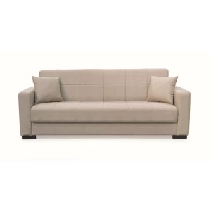 ROVER LIGHT BROWN ΥΦΑΣΜΑ 3ΘΕΣΙΟΣ ΚΑΝΑΠΕΣ/ΚΡΕΒΑΤΙ ΜΕ ΑΠΟΘ.ΧΩΡΟ 210X80X75εκ.