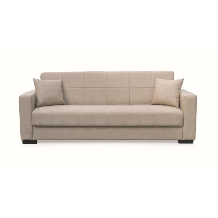 ROVER LIGHT BROWN ΥΦΑΣΜΑ 3ΘΕΣΙΟΣ ΚΑΝΑΠΕΣ/ΚΡΕΒΑΤΙ ΜΕ ΑΠΟΘ.ΧΩΡΟ 210X80X75εκ.