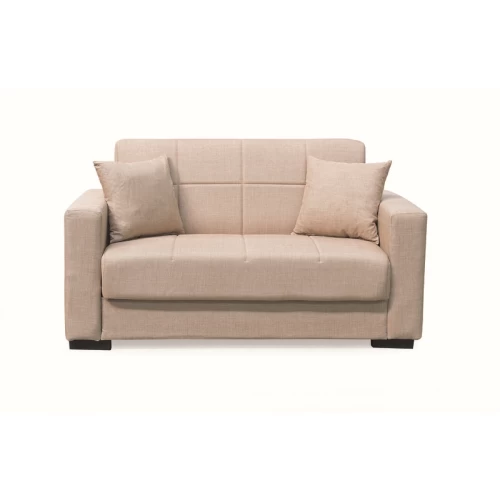ROVER LIGHT BROWN ΥΦΑΣΜΑ 2ΘΕΣΙΟΣ ΚΑΝΑΠΕΣ/ΚΡΕΒΑΤΙ ΜΕ ΑΠΟΘ.ΧΩΡΟ 150Χ80Χ75εκ.