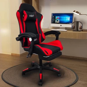 A6060 ΜΑΥΡΟ/ΚΟΚΚΙΝΟ ΠΟΛΥΘΡΟΝΑ GAMING/ΜΕ ΥΠΟΠΟΔΙΟ 64X62X113-121εκ.