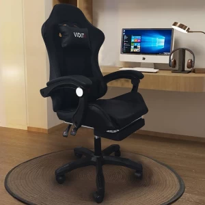 A6060 ΜΑΥΡΟ ΠΟΛΥΘΡΟΝΑ GAMING/ΜΕ ΥΠΟΠΟΔΙΟ 64X62X113-121εκ.