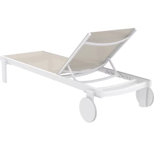 CASABLANCA ΞΑΠΛΩΣΤΡΑ WHITE/TAUPE ΑΛΟΥΜ-ΠΟΛ/ΝΙΟΥ 74X190X31εκ.