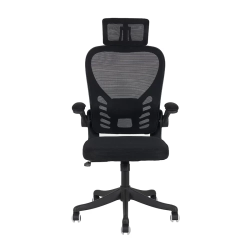 A6225 ΜΑΥΡO MESH ΠΟΛΥΘΡΟΝΑ ΓΡΑΦΕΙΟΥ 64X61X49-124/58-132εκ.