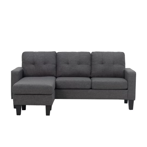 LIANA S DARK GREY ΥΦΑΣΜΑ ΚΑΝΑΠΕΣ ΓΩΝΙΑ 185Χ126X84εκ.