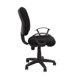 BS750 ΜΑΥΡΟ ΥΦΑΣΜΑ ΠΟΛΥΘΡΟΝΑ ΓΡΑΦΕΙΟΥ 64X56X41-90/51-98εκ.