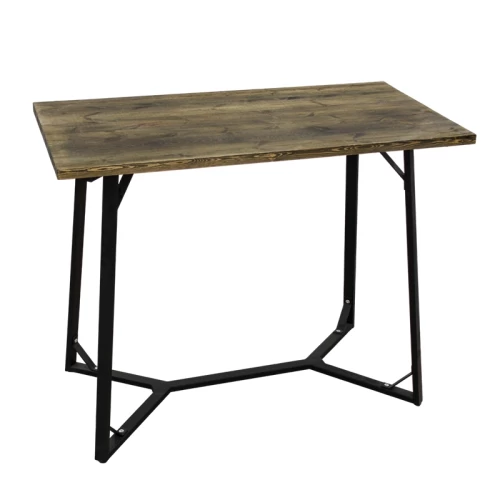 BISTRO ΤΡΑΠΕΖΙ BAR 120X65X108εκ. ΜΑΥΡΟ ΜΕΤΑΛΛΟ-ΞΥΛΟ