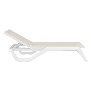 RIO PRO ΞΑΠΛΩΣΤΡΑ WHITE/TAUPE ΠΟΛ/ΝΙΟΥ 190X70X33εκ.