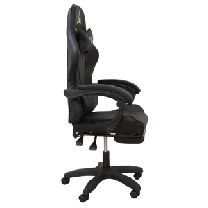 A9950 ΜΑΥΡΟ PVC ΠΟΛΥΘΡΟΝΑ GAMING/ΜΕ ΥΠΟΠΟΔΙΟ 61Χ62Χ45-118/54-127εκ.