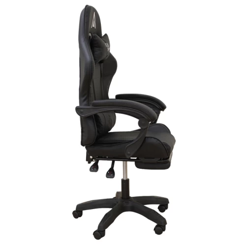 A9950 ΜΑΥΡΟ PVC ΠΟΛΥΘΡΟΝΑ GAMING/ΜΕ ΥΠΟΠΟΔΙΟ 61Χ62Χ45-118/54-127εκ.