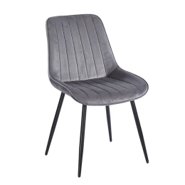 BONY GREY VELVET ΥΦΑΣΜΑ ΚΑΡΕΚΛΑ ΜΕΤΑΛΛΙΚΗ 51X58X87εκ.