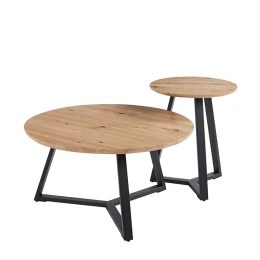 ALEX SET 2τμχ. SONOMA OAK Φ45Χ55εκ. &amp; Φ80Χ41εκ. ΤΡΑΠΕΖΙ ΣΑΛΟΝΙΟΥ