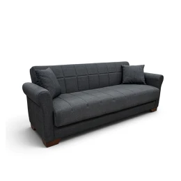 VAVEL DARK GREY ΥΦΑΣΜΑ 3ΘΕΣΙΟΣ ΚΑΝΑΠΕΣ/ΚΡΕΒΑΤΙ ΜΕ ΑΠΟΘ.ΧΩΡΟ 216X85X80εκ.