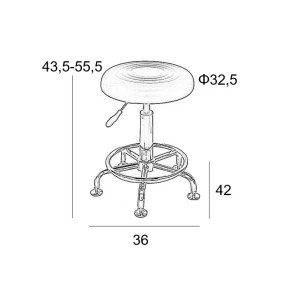 BAR71 ΛΕΥΚΟ PU(Σ2)ΣΚΑΜΠΟ ΜΕ ΑΜΟΡΤΙΣΕΡ 36X42X43.5-55.5εκ.