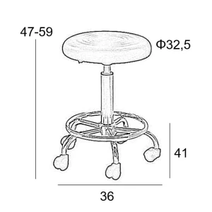 BAR70 ΛΕΥΚΟ PU(Σ2)ΣΚΑΜΠΟ ΜΕ ΑΜΟΡΤ. ΤΡΟΧΗΛΑΤΟ 36X41X59εκ.