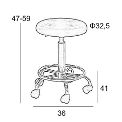 BAR70 ΜΑΥΡΟ PU(Σ2)ΣΚΑΜΠΟ ΜΕ ΑΜΟΡΤ. ΤΡΟΧΗΛΑΤΟ 36X41X59εκ.