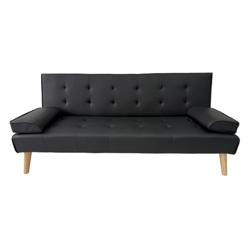 MERYL BLACK PU ΚΑΝΑΠΕΣ ΚΡΕΒΑΤΙ 170X81X74εκ.