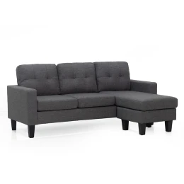 LIANA S DARK GREY ΥΦΑΣΜΑ ΚΑΝΑΠΕΣ ΓΩΝΙΑ 185Χ126X84εκ.