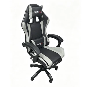 A6060 ΜΑΥΡΟ/ΓΚΡΙ ΠΟΛΥΘΡΟΝΑ GAMING/ΜΕ ΥΠΟΠΟΔΙΟ 64X62X113-121εκ.