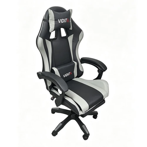 A6060 ΜΑΥΡΟ/ΓΚΡΙ ΠΟΛΥΘΡΟΝΑ GAMING/ΜΕ ΥΠΟΠΟΔΙΟ 64X62X113-121εκ.