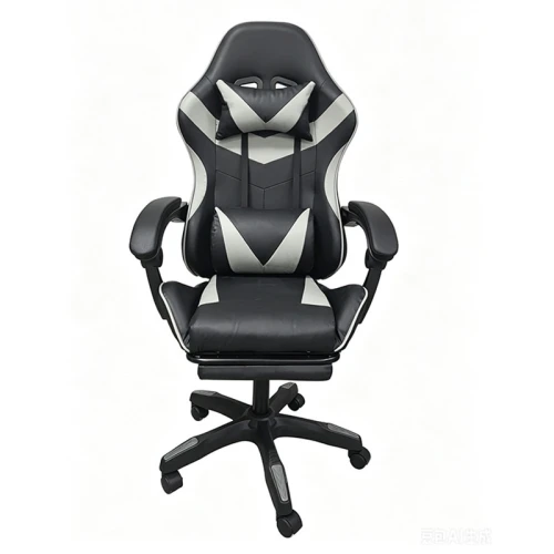 A9937 ΜΑΥΡΟ/ΓΚΡΙ PVC ΠΟΛΥΘΡΟΝΑ GAMING/ΜΕ ΥΠΟΠΟΔΙΟ 64X59X43-112/53-125εκ.